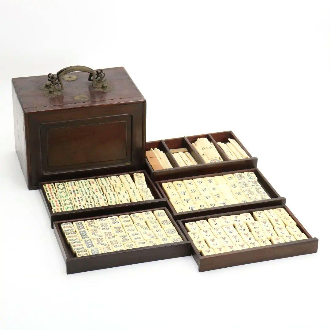 中国 麻雀牌 竹嵌 背竹牌 骨牌　SL466　DK1