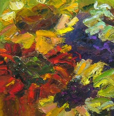 絵画 油絵 田村隆枝  肉筆油絵 抽象画 太陽の花 ひまわり