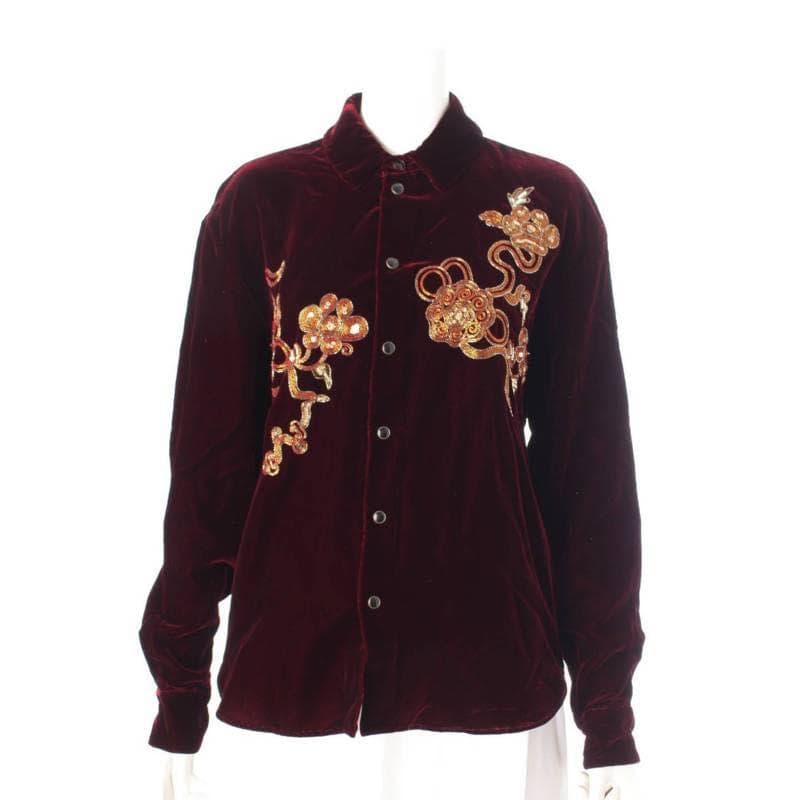 サンローラン ヴァカレロ期 レーヨン×キュプラ ベロア ジャケット