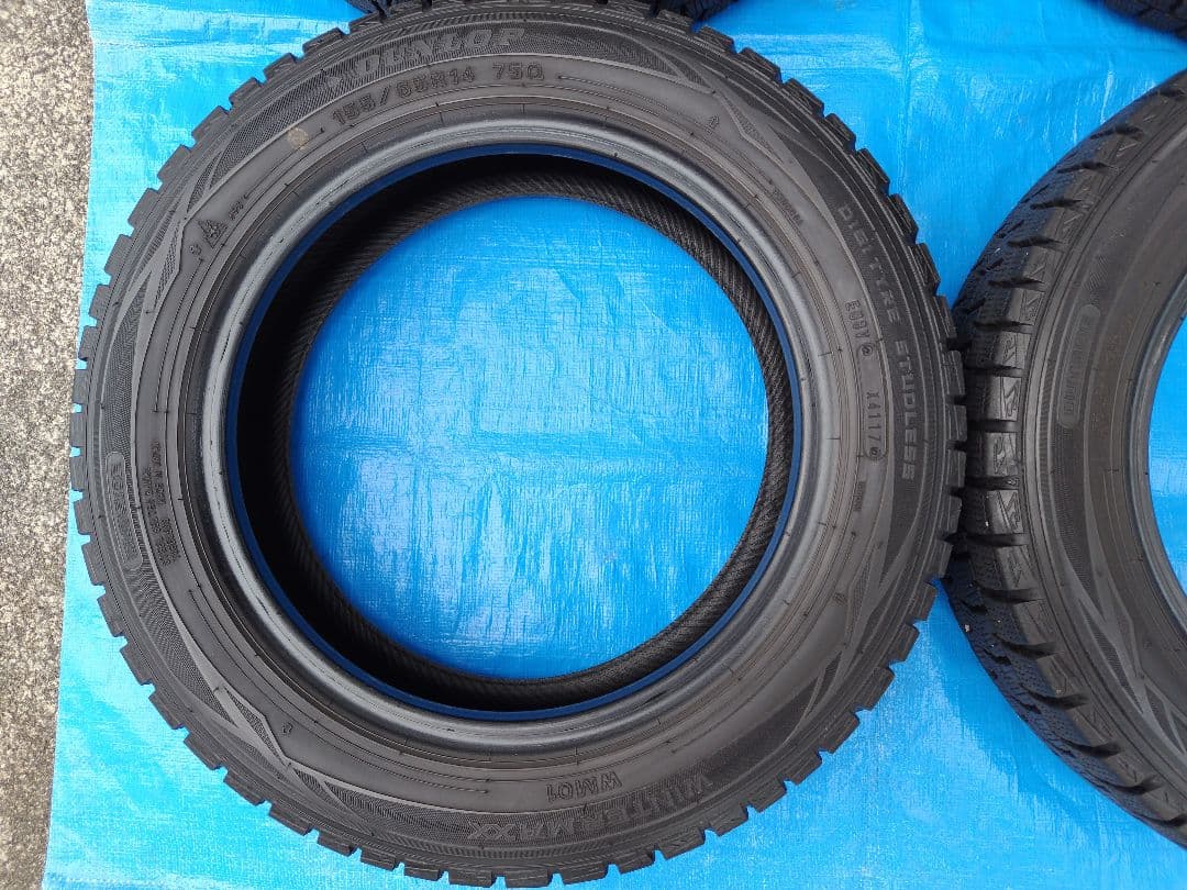 155/65R14【2/2】ダンロップ・スタッドレス、鉄ホイール付、2本分割