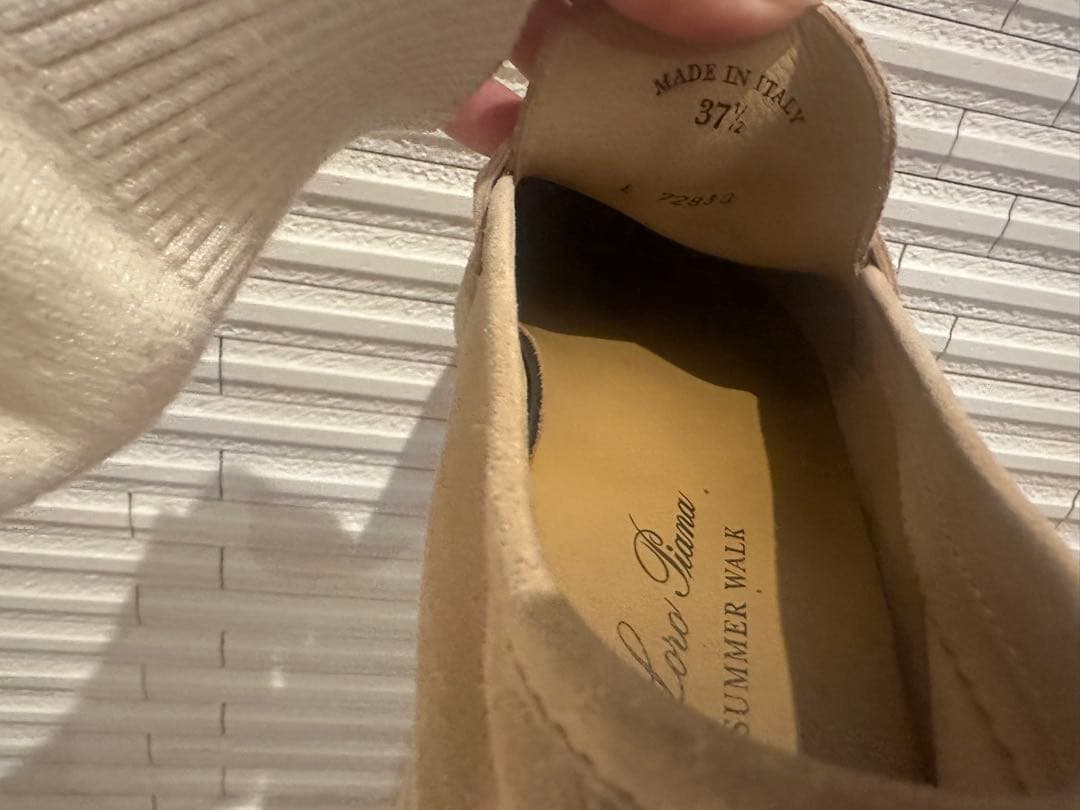 ロロピアーナ　ピンクベージュ スエード モカシン