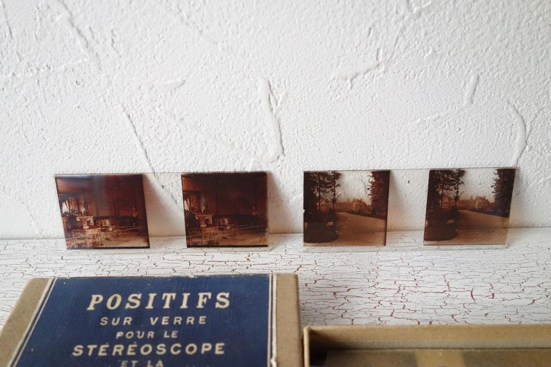 アンティーク　ステレオスコープ用ポジフィルム(ガラス製)