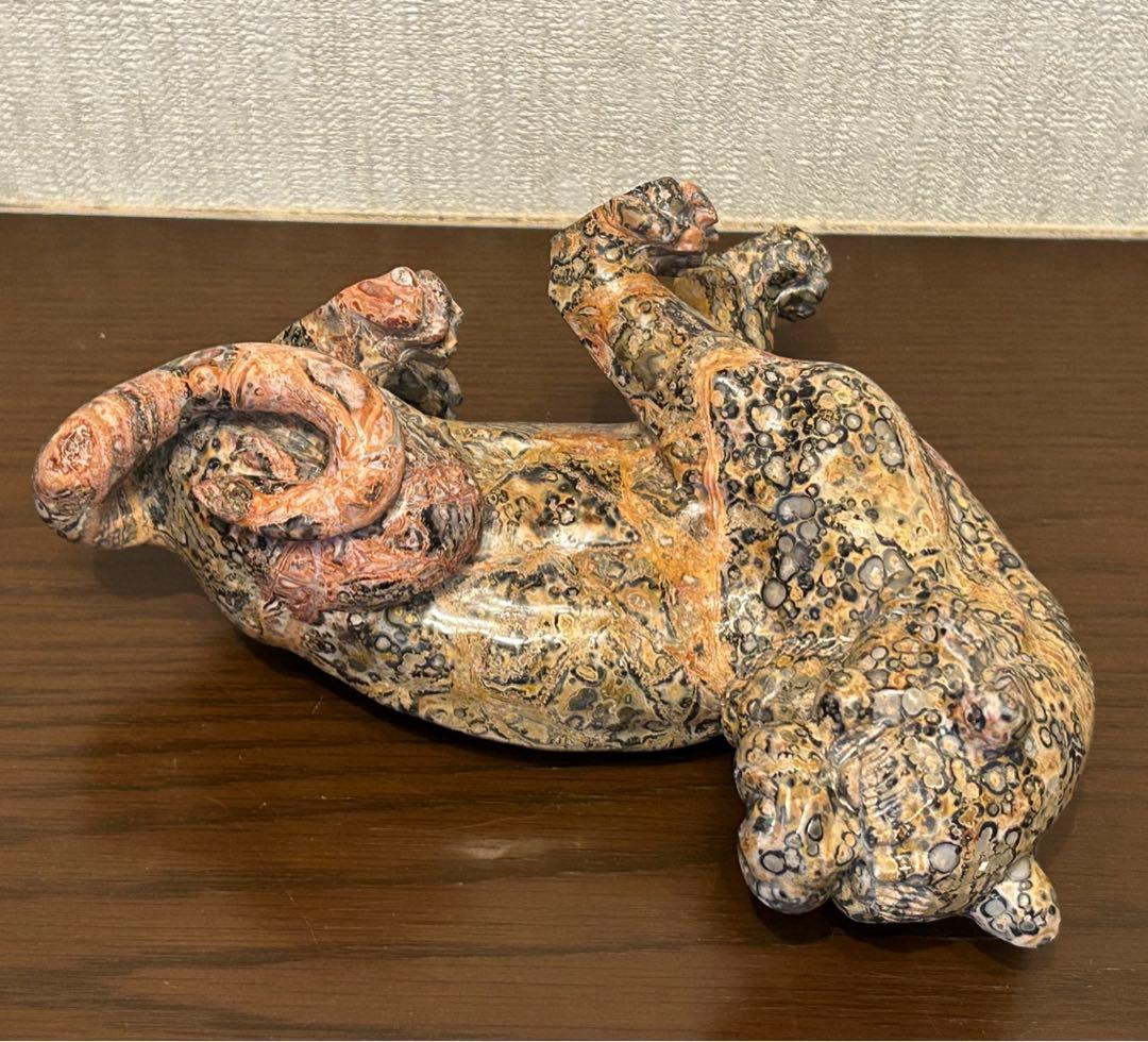 超レア‼︎ 天然石　石刻　アンティーク　ジャスパー天然石　タイガー（虎彫り）置物な