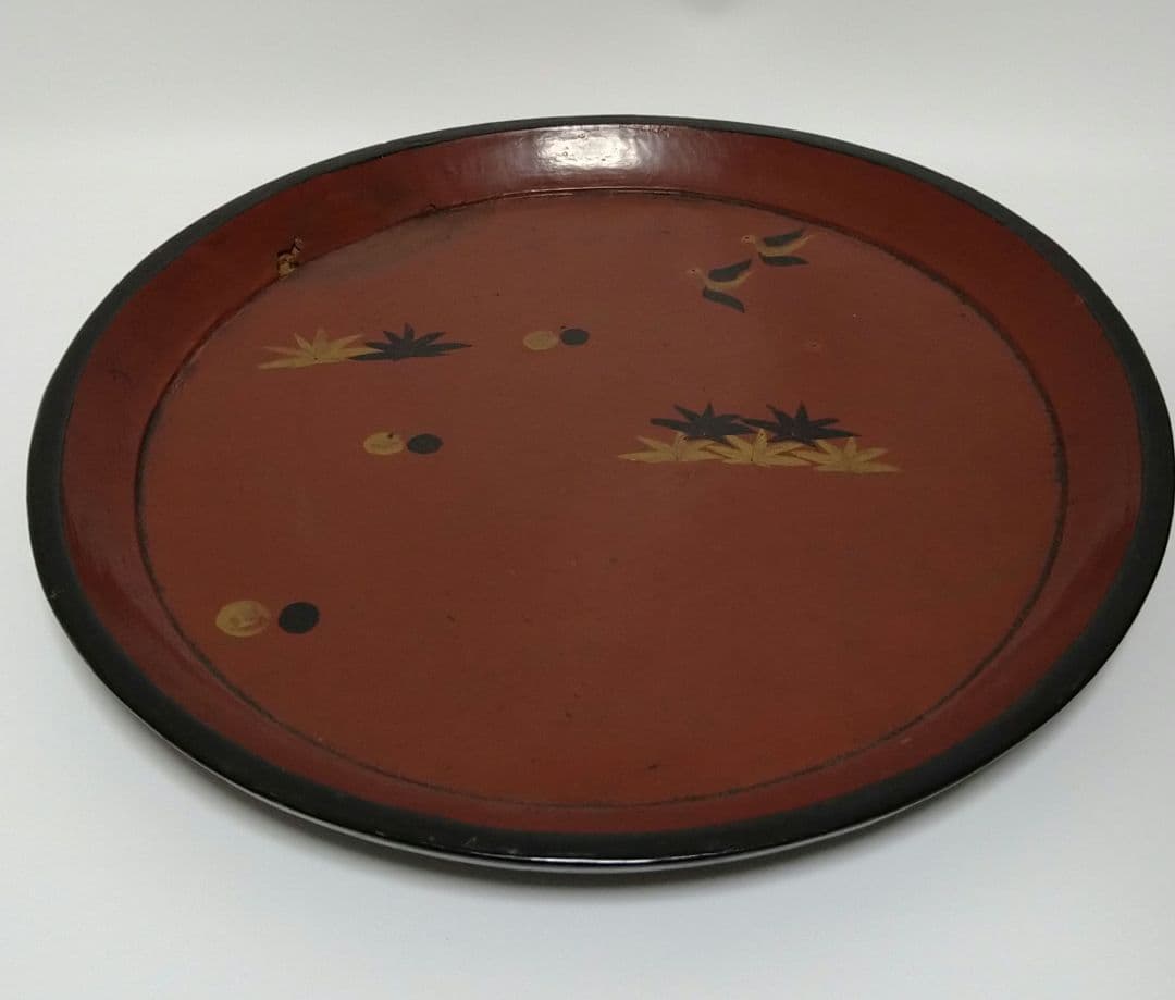 漆器　盆　鳥文　骨董