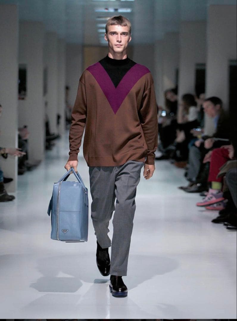 PRADA 2011aw モックネック ニット バイカラー