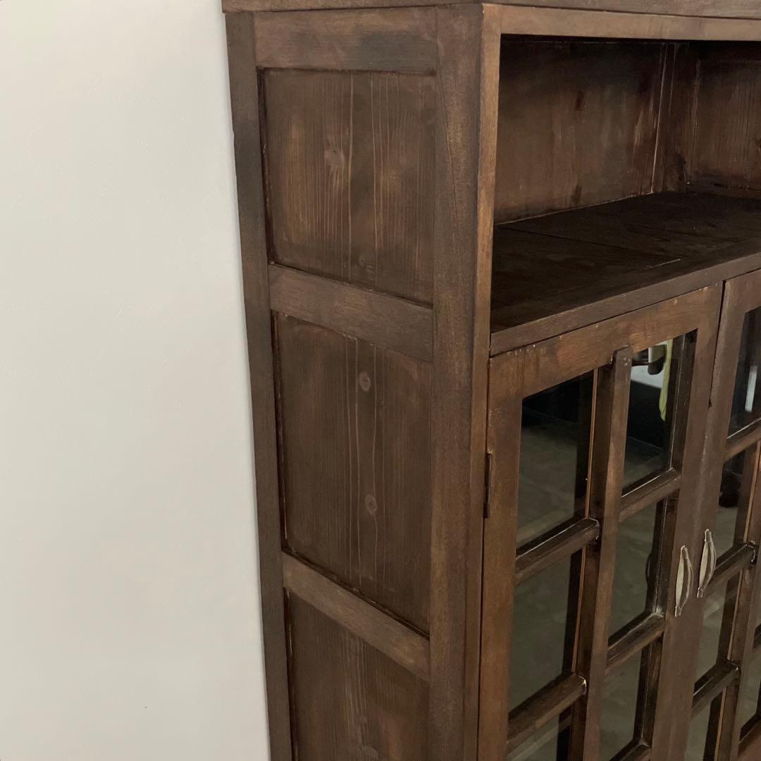 レトロ　アンティーク　古道具　古家具　本棚　食器棚　ガラス棚　キャビネット
