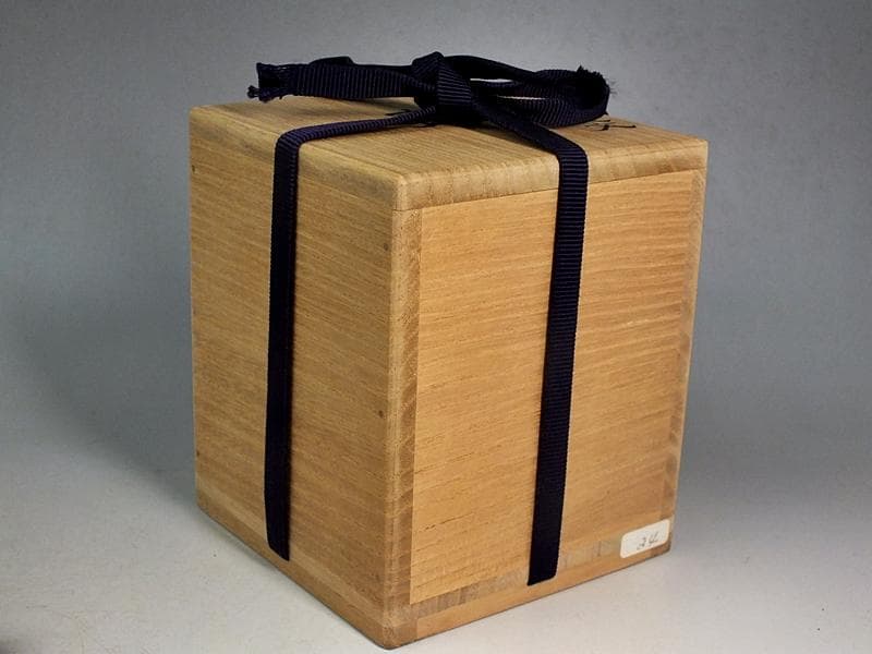 ☆ 福島武山 作 赤繪琴高仙人文 棗 九谷佐野窯盃 共箱 ☆A10