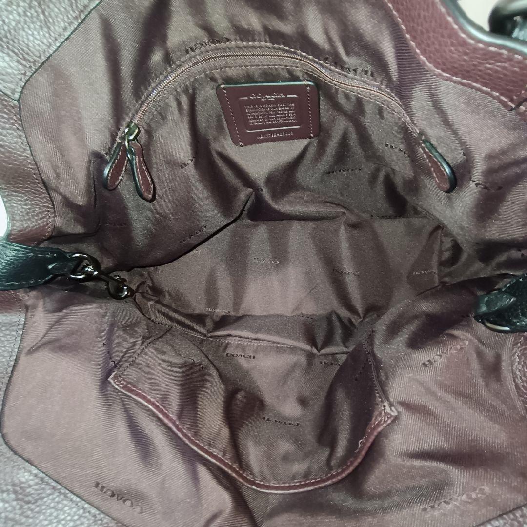 美品 正規品 コーチ COACH レザー ハンドバッグ スタッズ 黒 ブラック