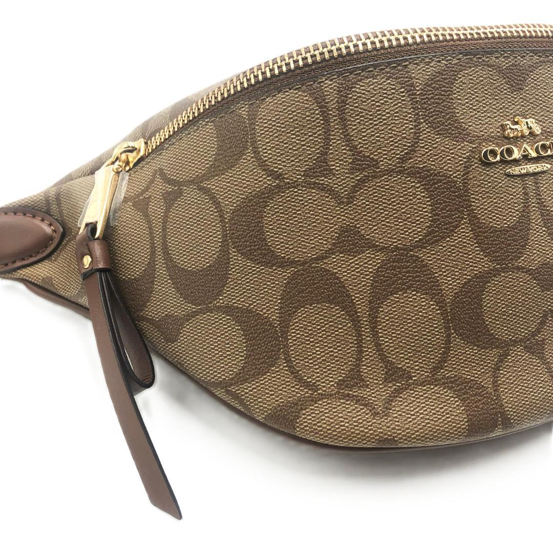 【未使用】COACH　ブラウン　レザー　PVC　ボディバッグ　ウエストポーチ