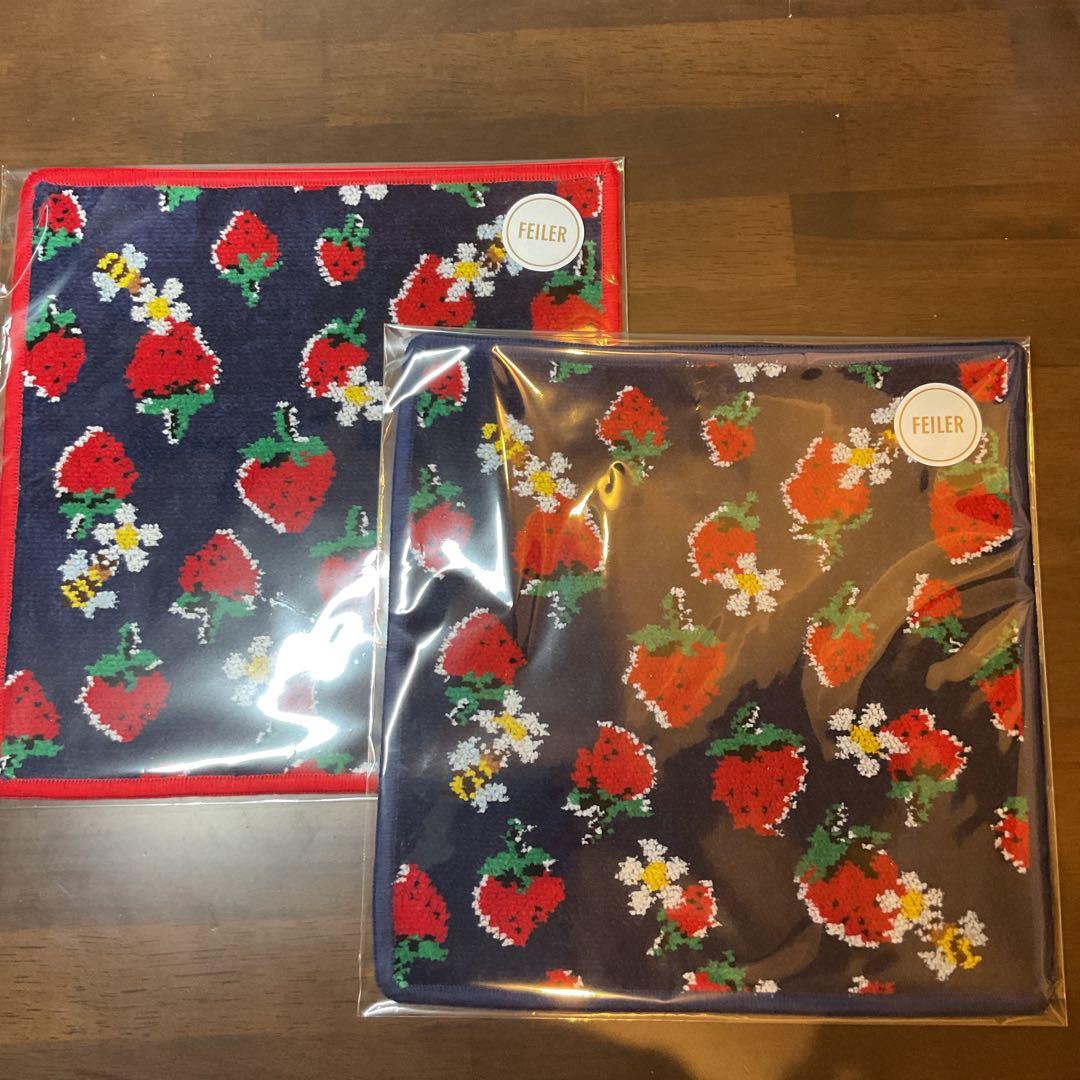 フェイラー　ミュベール　ハンカチ　ミュベールストロベリーセレナーデ　2枚セット