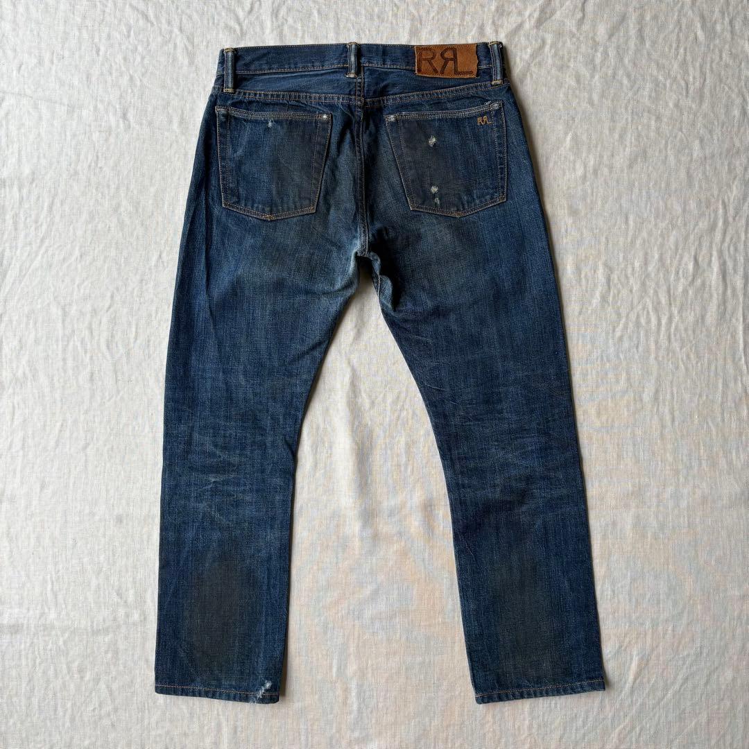 【名作】RRL CRUSH JEANS ダメージ インディゴ デニムパンツ 32