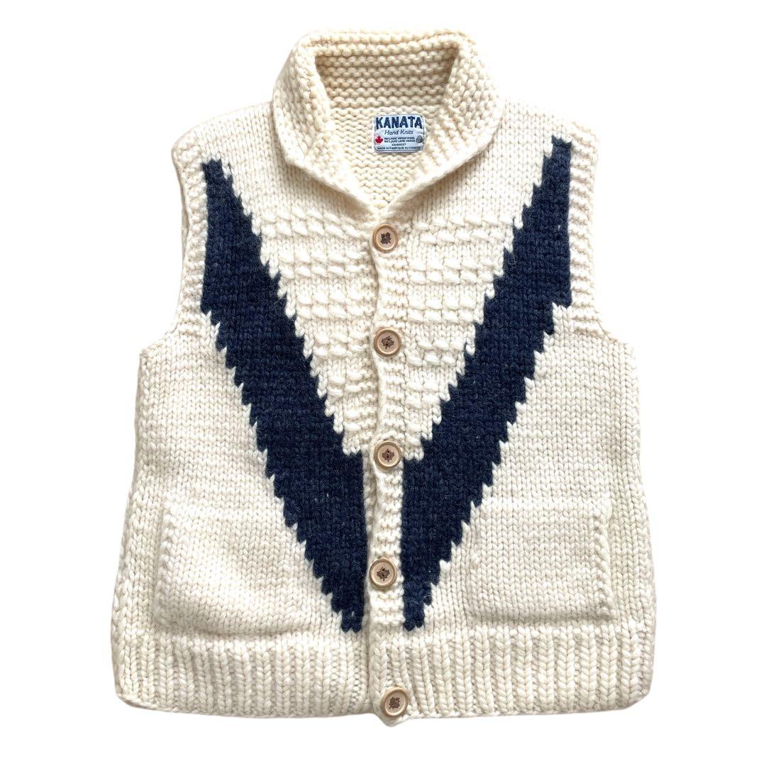 激レア 80s90s 旧タグ KANATA USFA V字 カウチン ベスト