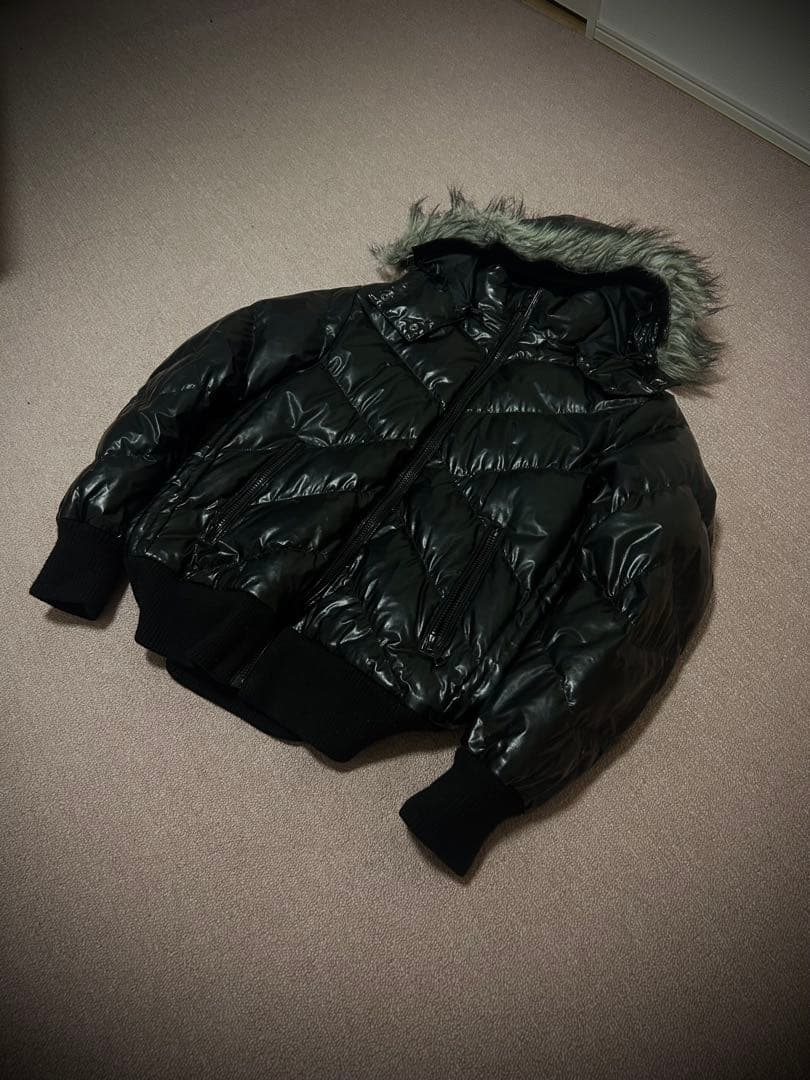 old uniqlo DOWN COLLECTION ファーダウンジャケット 黒