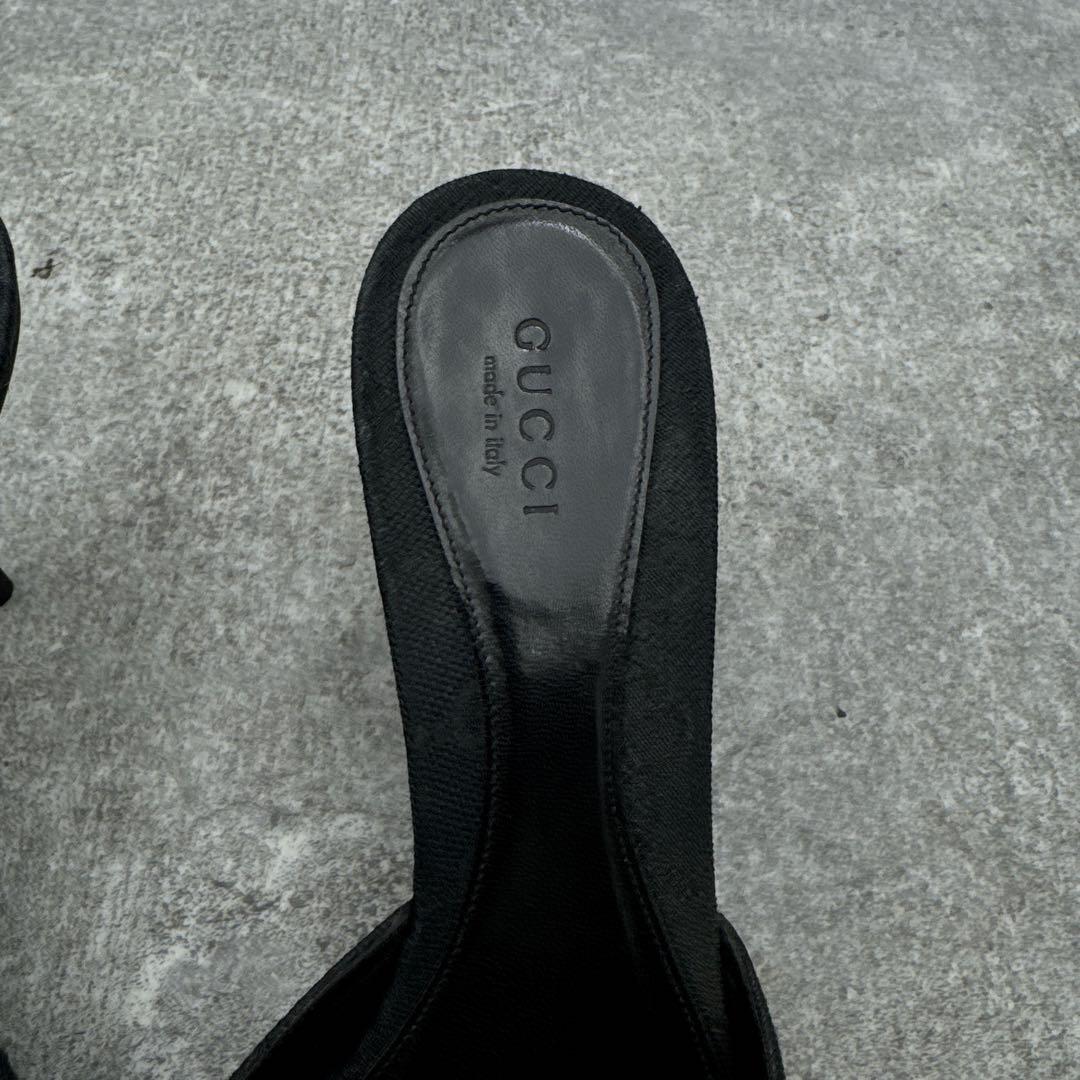 靴 Gucci GG Canvas Horsebit Mules 36C 23cm