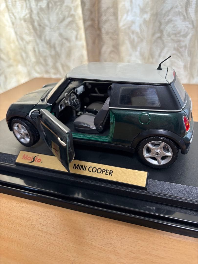 1/18Maisto MINI COOPER 深緑ダークグリーン×白屋根USED