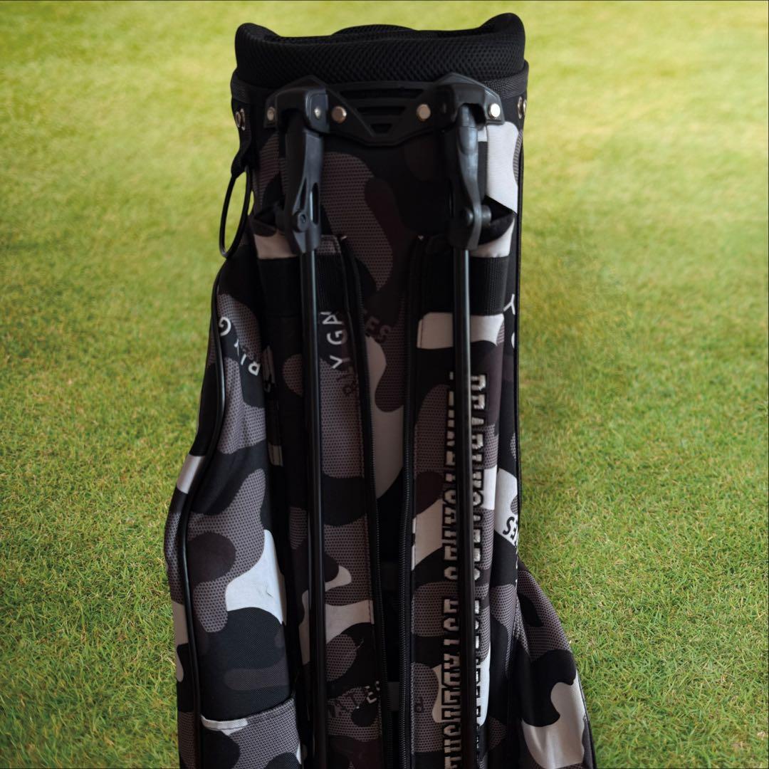パーリーゲイツ　キャディバッグ　迷彩　カモ柄　ショルダー式　スタンド式　軽量