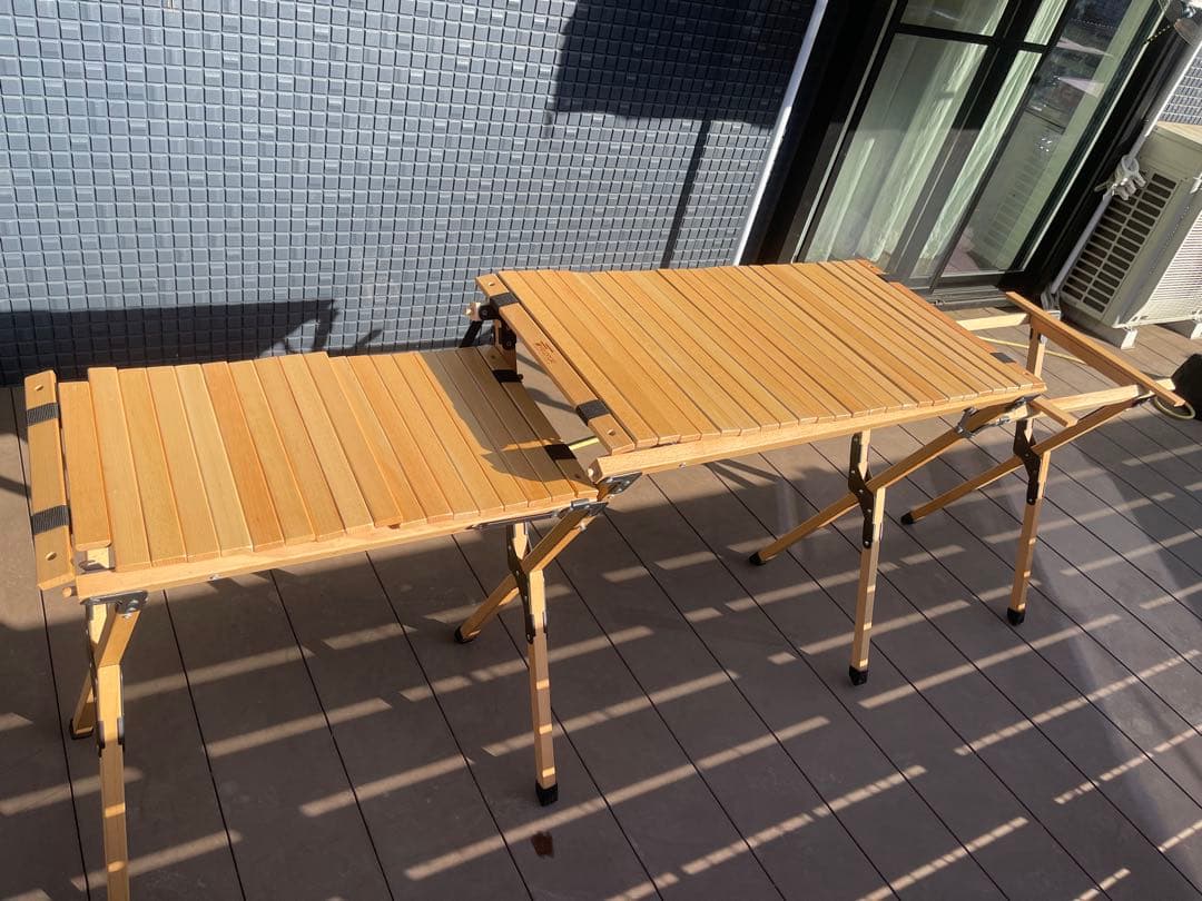 ほぼ新品　折りたたみ式木製アウトドアキッチンテーブル