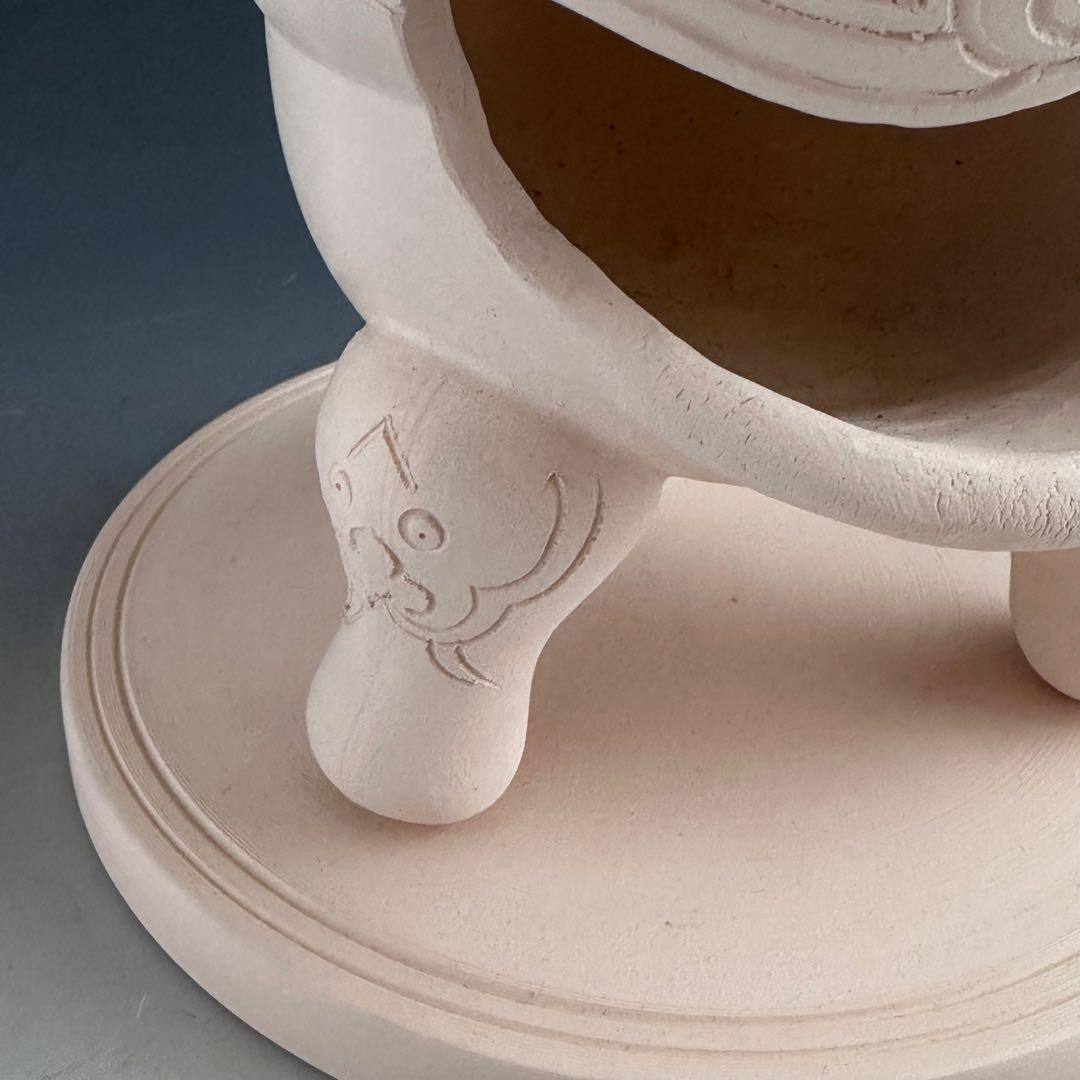 煎茶道具　白泥　木米写　鬼面　涼炉　平安　妙見窯　共箱　台付　湯沸かし　煎茶器