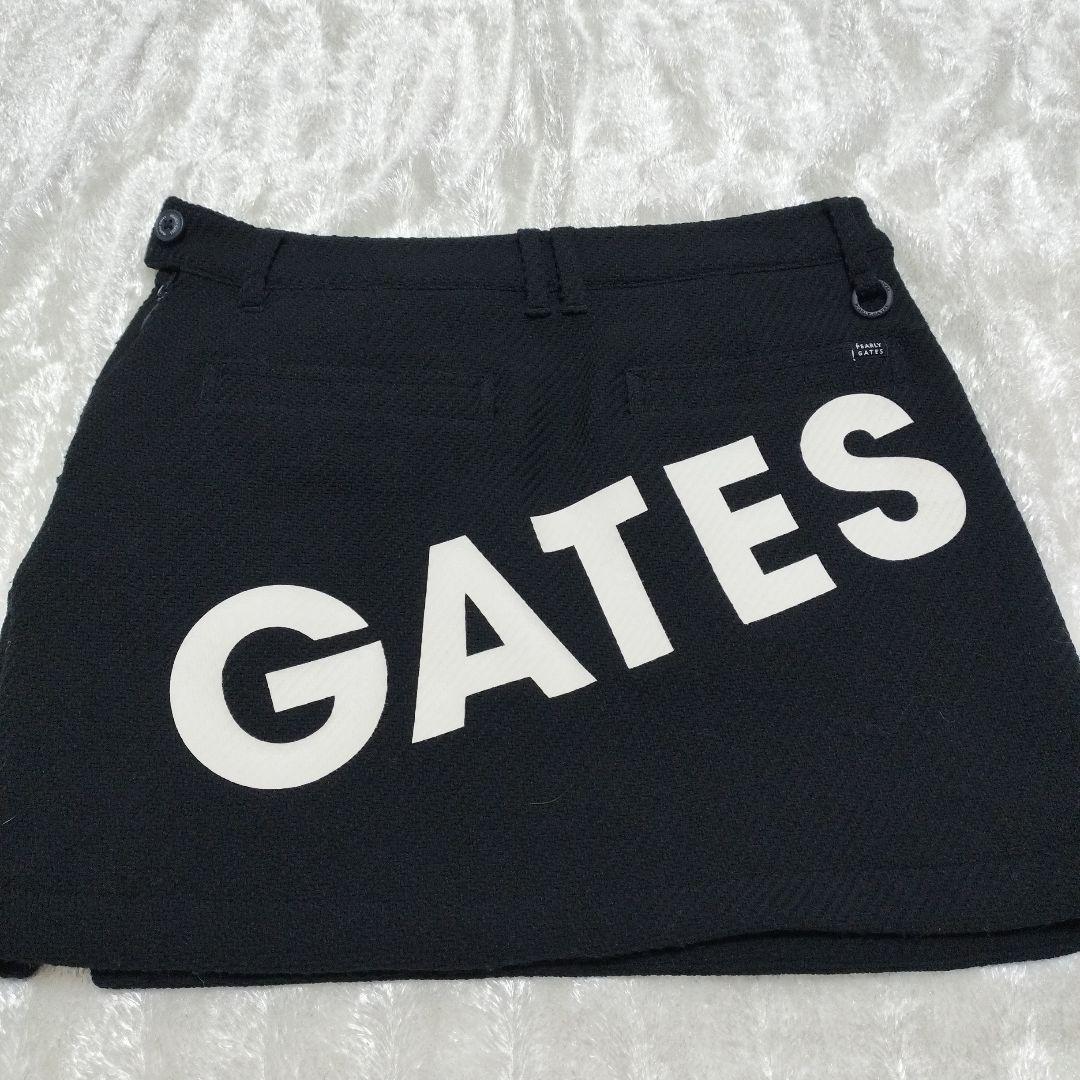 PEARLYGATES厚手のブラックスカートスリットデザイン1