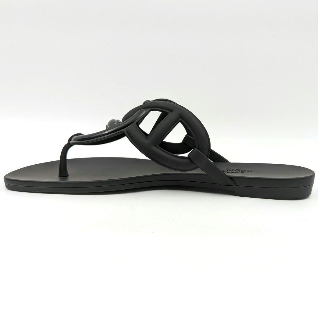 【美品】HERMES エルメス エジェリ ラバーサンダル ブラック 36