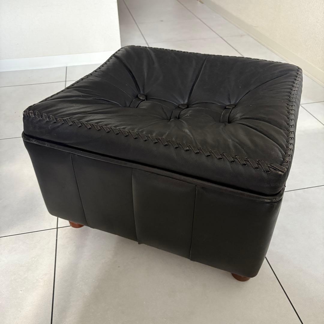 ミッドセンチュリー　オットマン　レザー