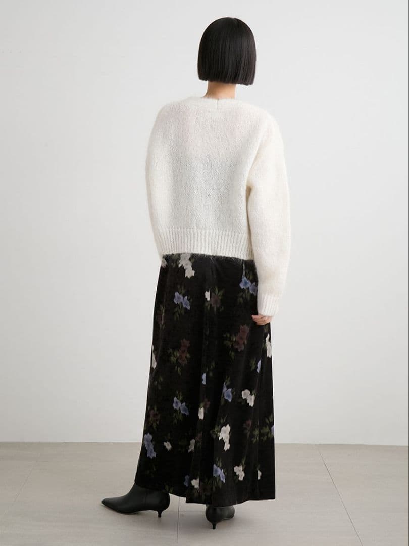 ※はるお※ミースロエ／ホリデーシャギーニットカーデ【WHT】新品・タグ付き