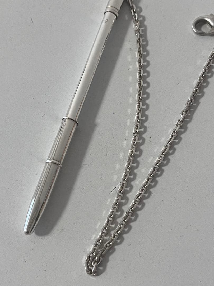 【美品】エルメス銀製製ボールペン チェーン付き（正規品）芯インクなし