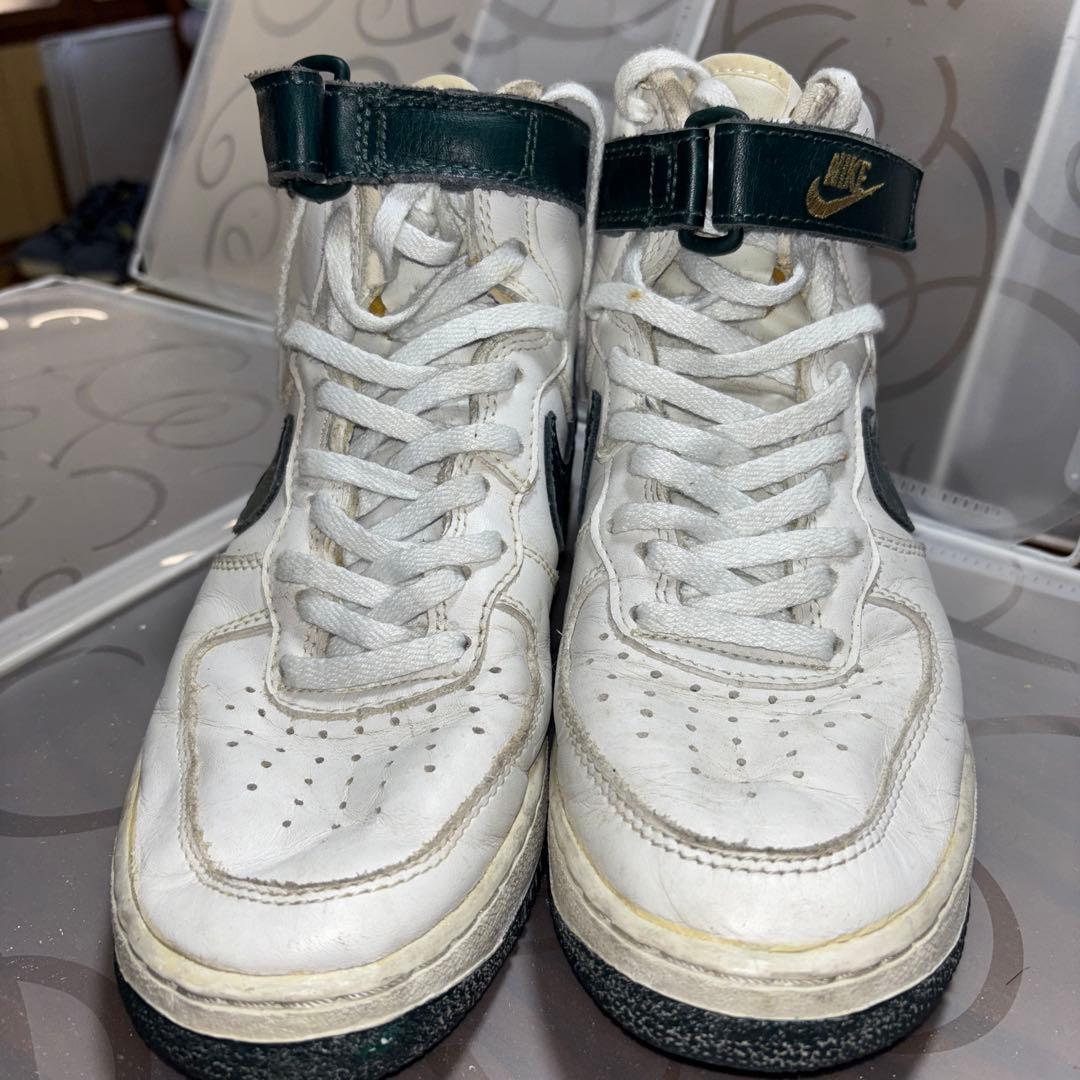 Nike Air force1 ハイカットシューズ ホワイト/グリーン
