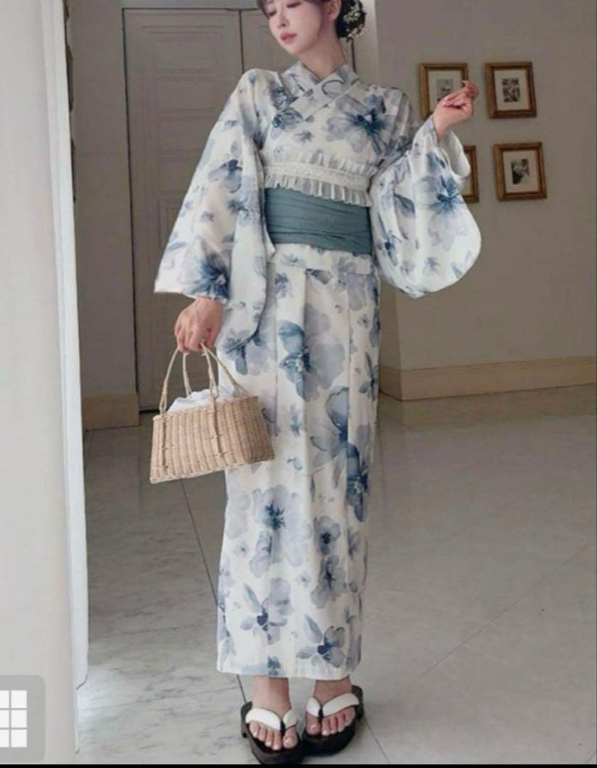 公式完売浴衣‼️GRL [fy027] 水彩花柄浴衣セットセパレート