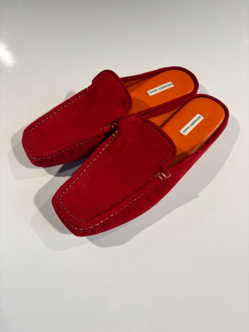 ［マルジェラ期］HERMES モカシンサンダル　エルメス　スウェード　シューズ
