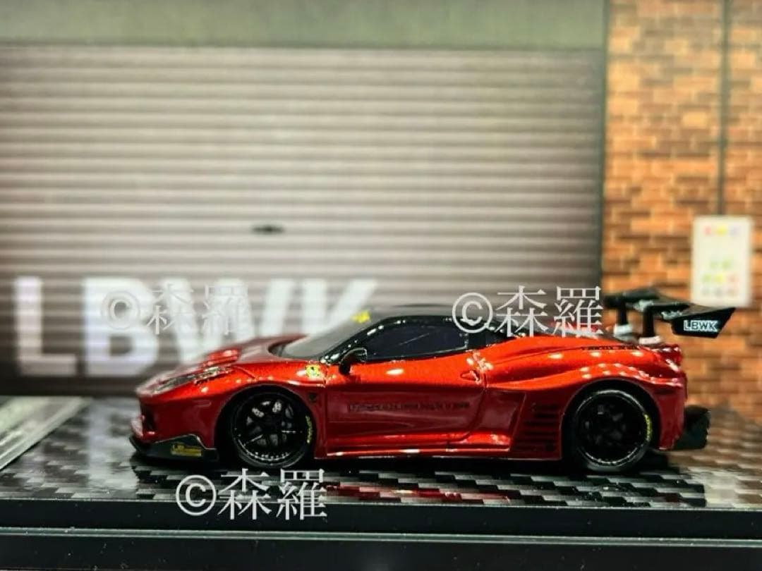 現品 LBWK Ferrari フェラーリ 458 GT 1/64 赤 ミニカー
