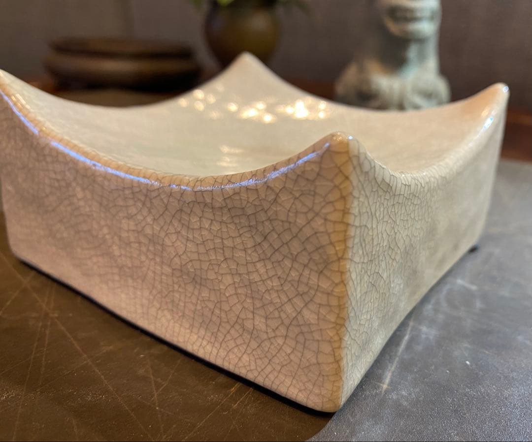 美品 お香たて・ハンドメイド陶器製台座　２点セット ヴィンテージ　レア