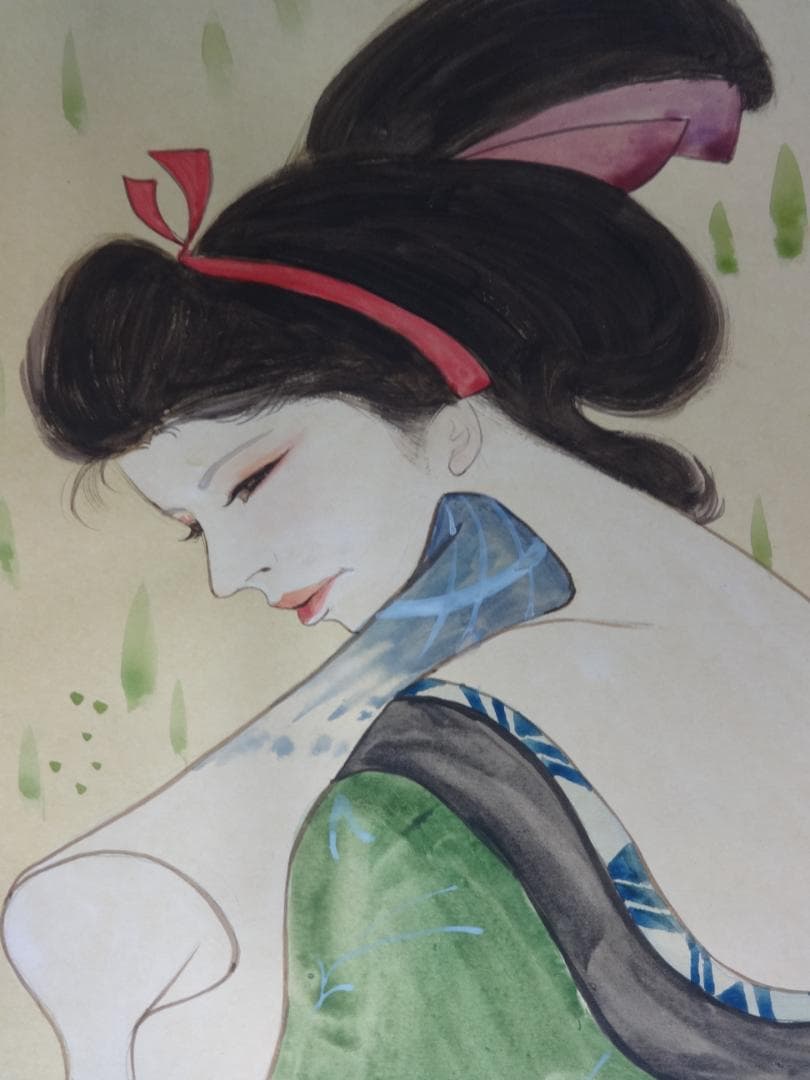 岩田専太郎 湯上がり 水彩画・紙本著色 1978年 おんな画集 Ⅳ 装い