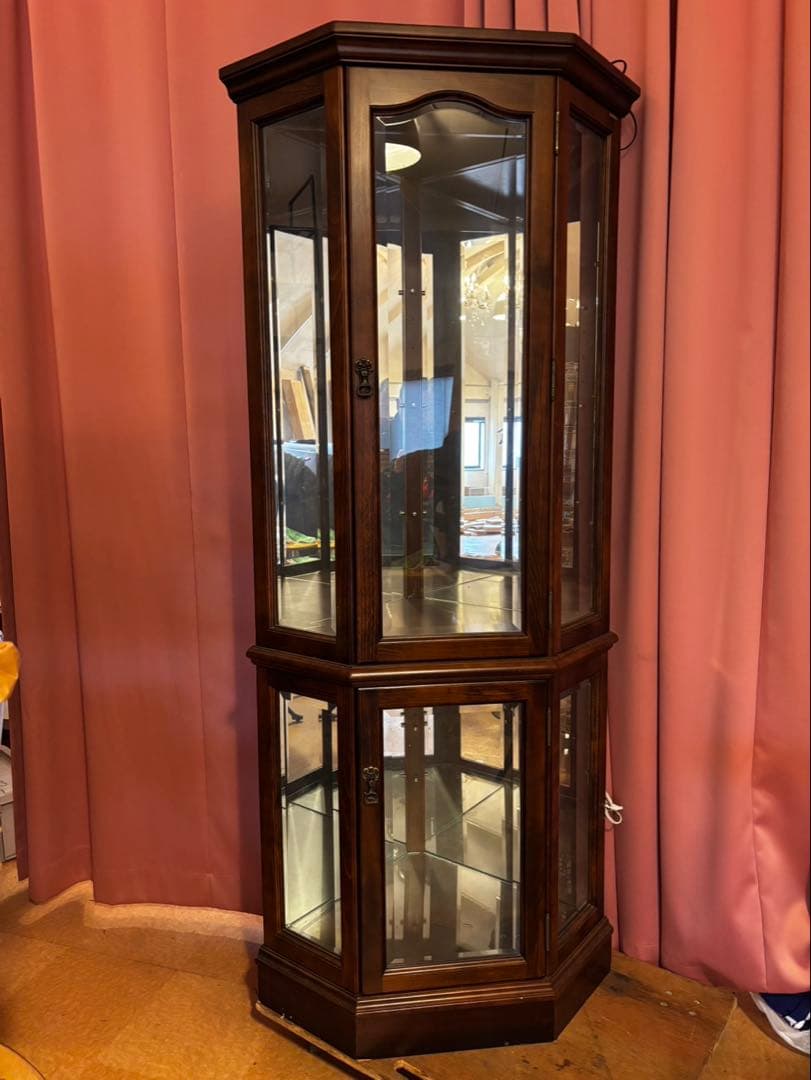 カリモク木製コーナーキャビネット