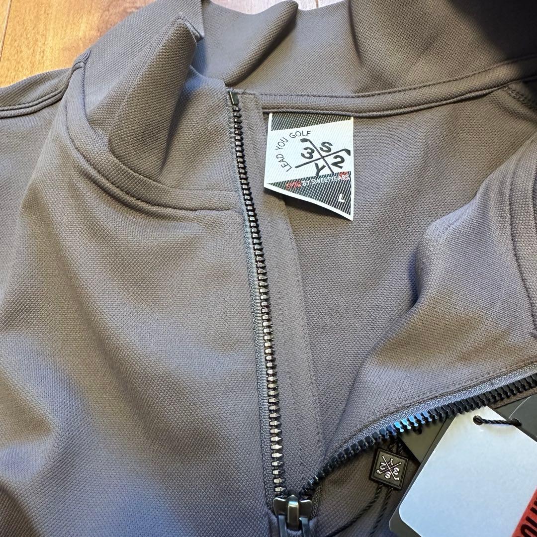 長袖　モックネック　ハーフジップ　メンズ　ゴルフウェア　新品タグ付き　サイズL