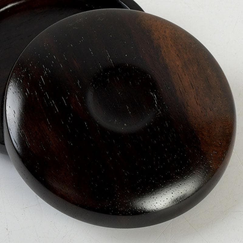 茶道具　挽物師　古川昭二作　人吉挽物　黒柿香合　共箱　V　9409