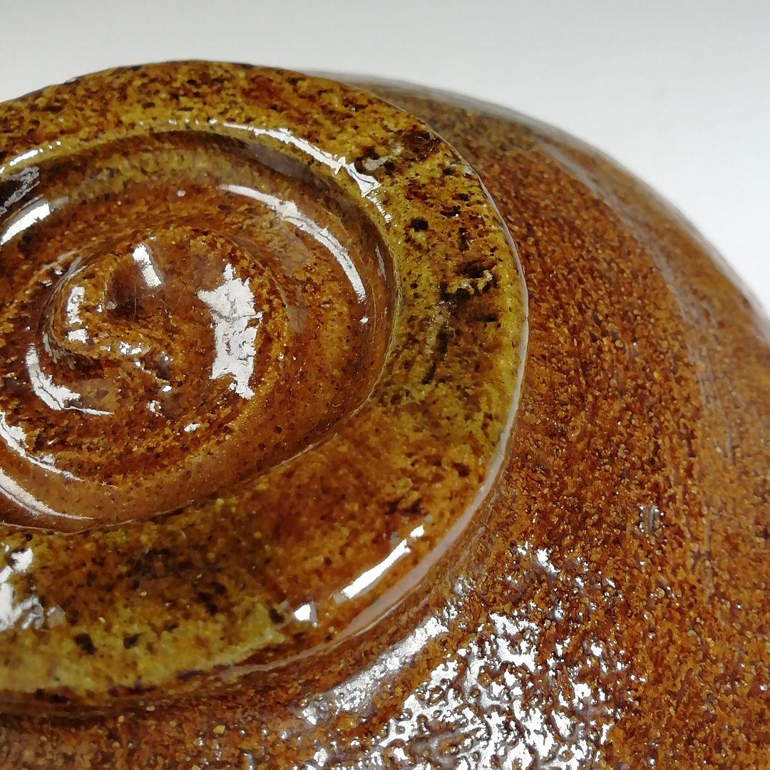 Ｗ１８７　茶碗　『飴釉　大樋茶碗』『龍の絵』『大樋長阿弥 造』　共箱　茶道具