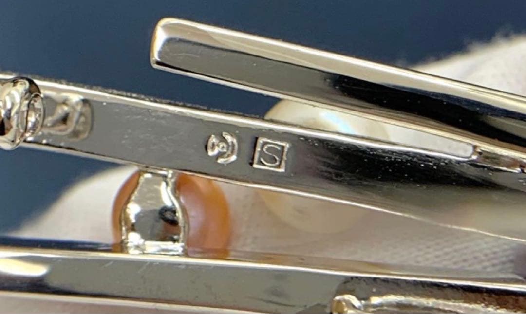 SVシルバー　タサキ　パール　ブローチ