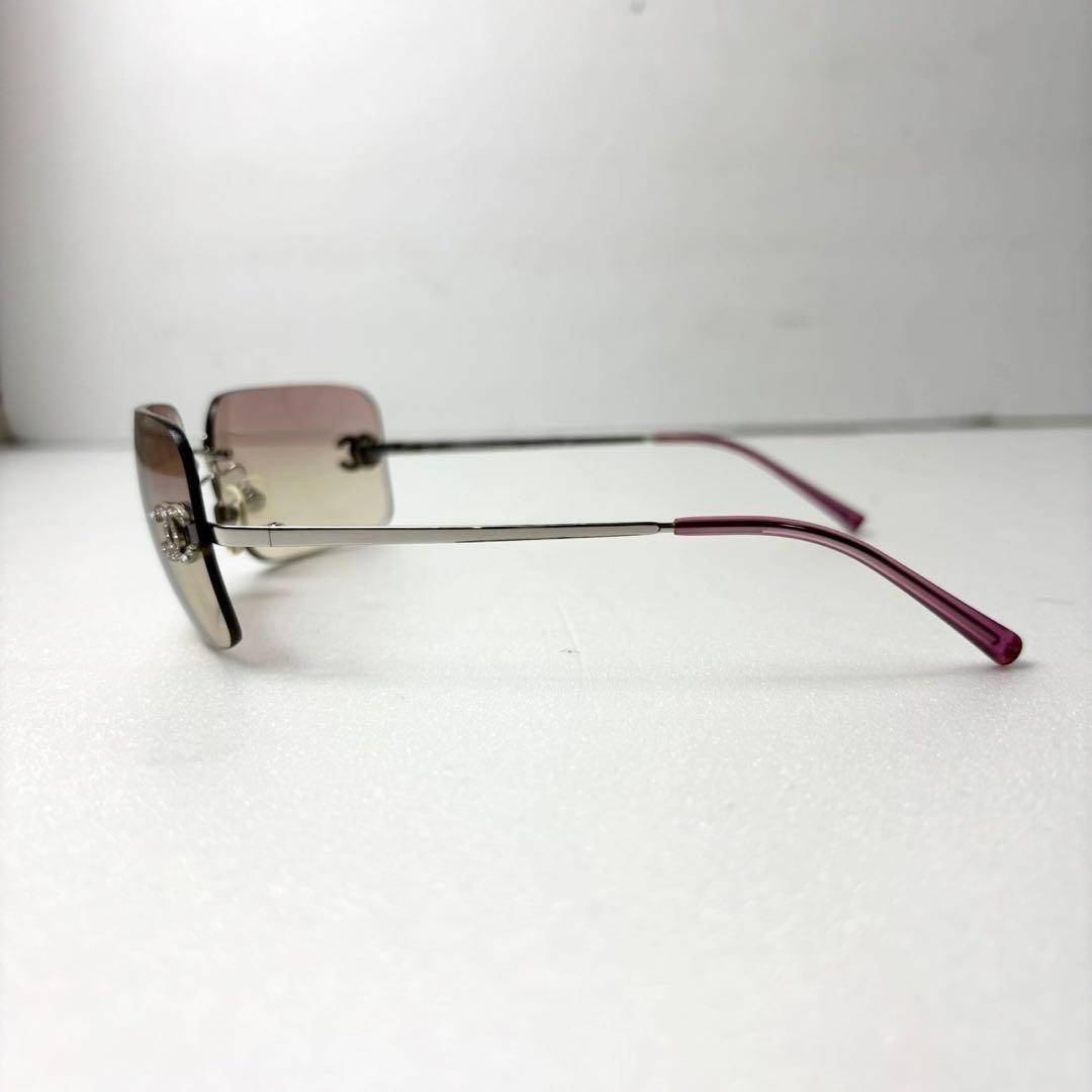 CHANEL サングラス リムレス 4017-d ピンク ストーン ココマーク