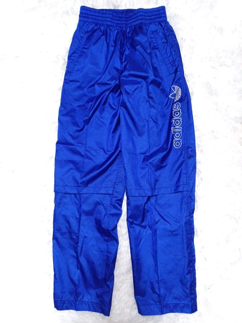 新品 90s adidas ウインドブレーカー セットアップ 上下 ブルー L