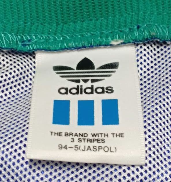 新品 90s adidas ウインドブレーカー セットアップ 上下 ブルー L