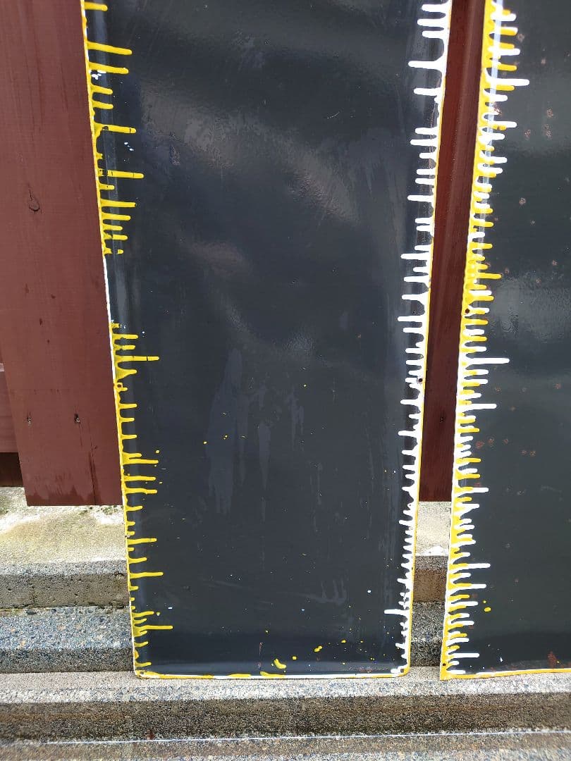 昭和 レトロ ホーロー 看板 丸石 自転車 特大 2枚組 当時物