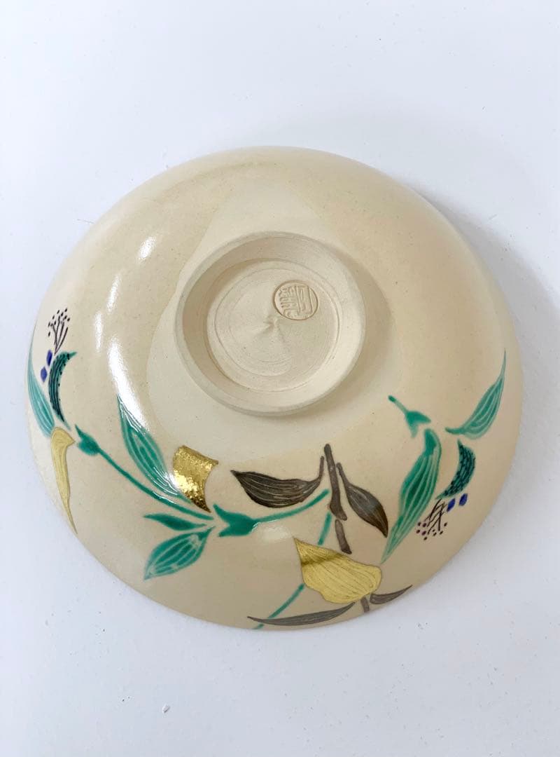 田中寿宝作　仁清写  露草茶碗　平茶碗  抹茶茶碗  茶道具