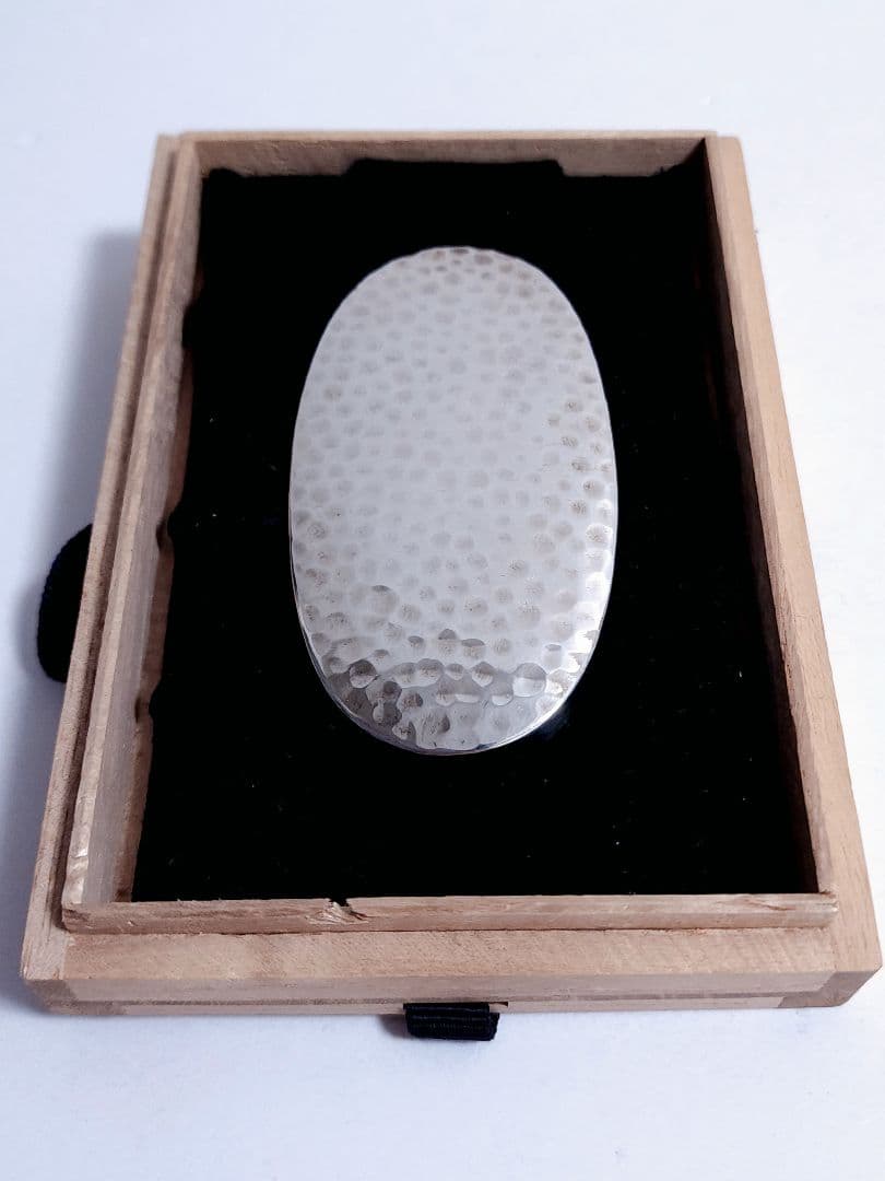 銀製 小判型 ケース 小物入 楊枝入 槌目打 40.51g