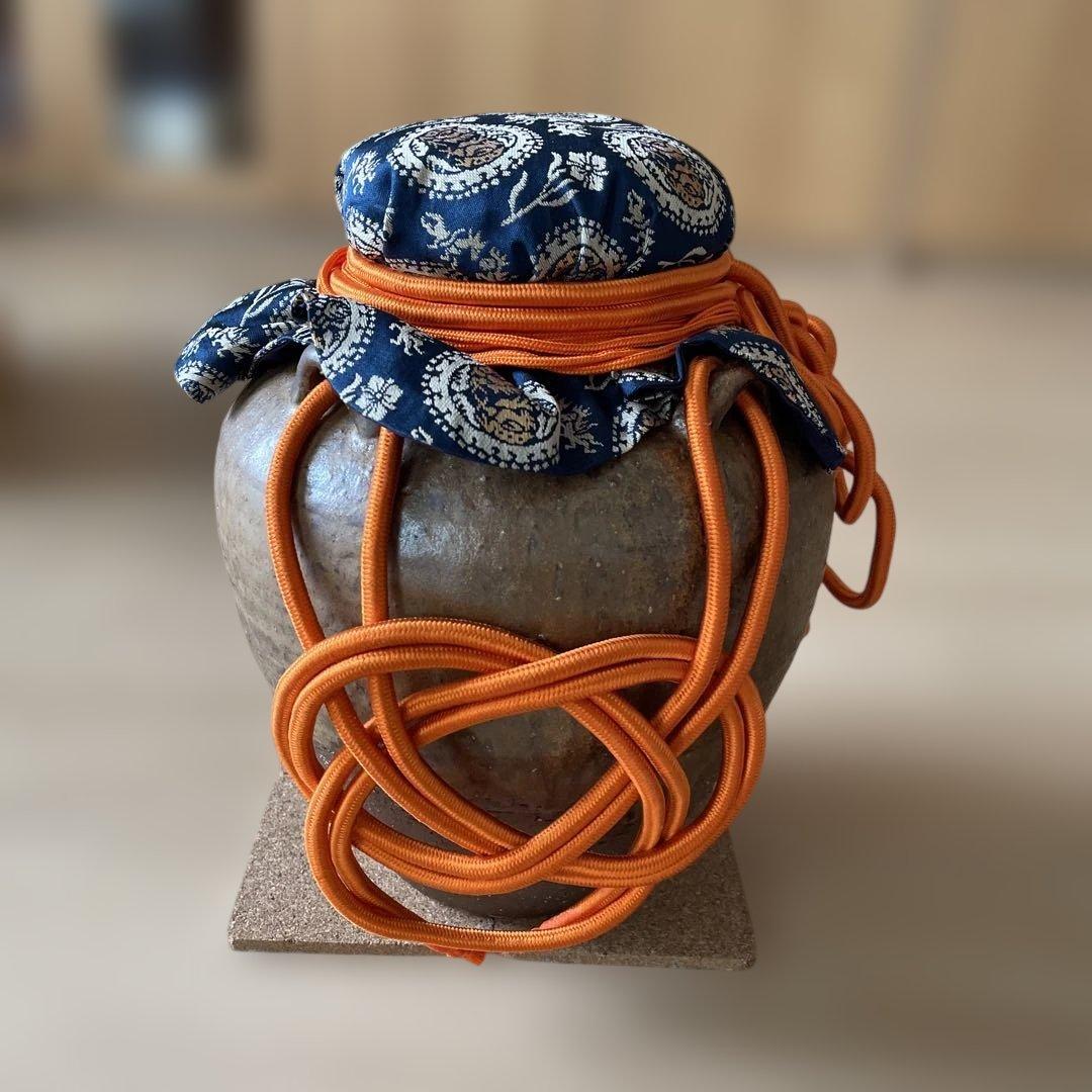 茶道　飾り壺　呂宗写し　鳴滝窯　城岳造