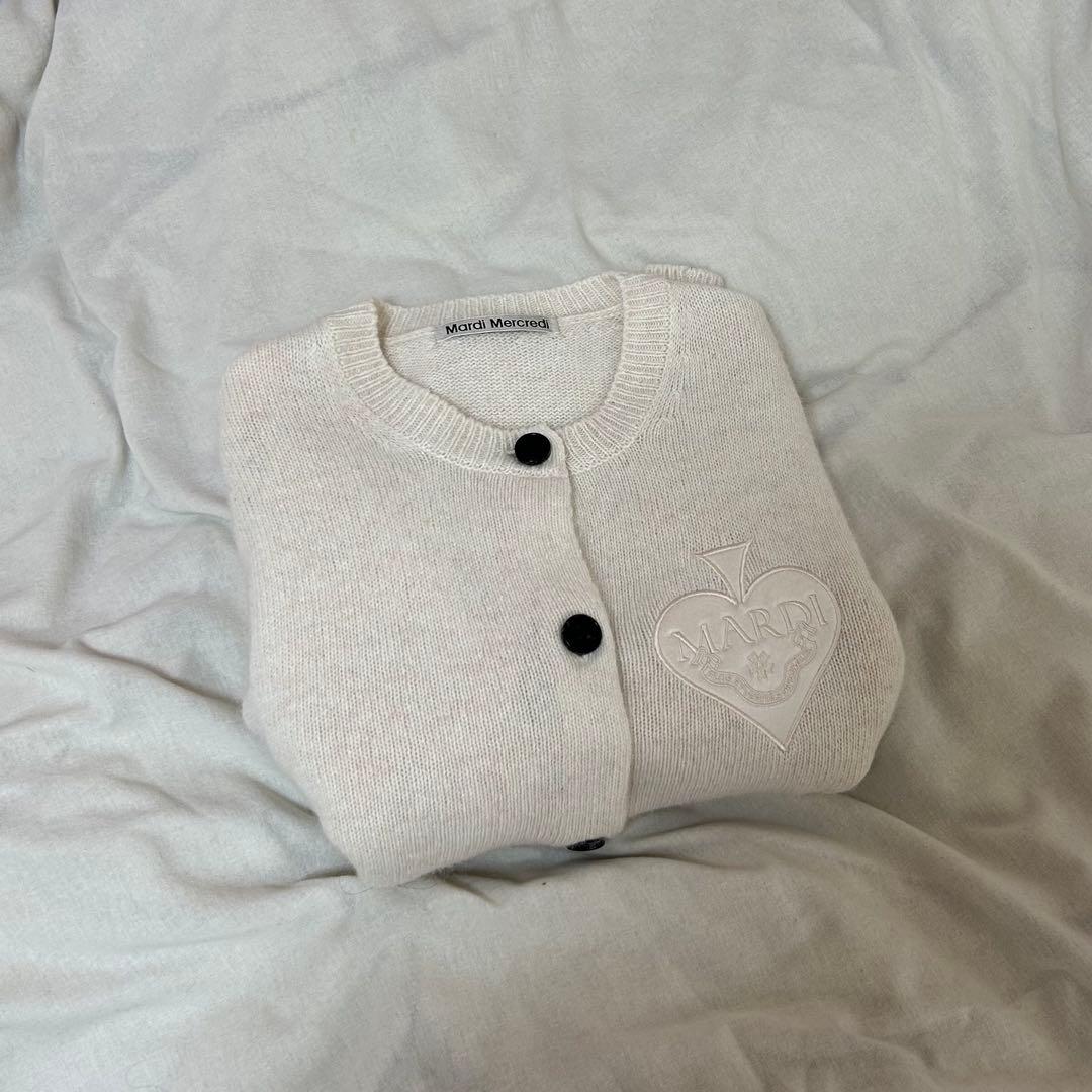 Mardi Mercredi｜ニットカーデ アイボリー｜マルディメクルディ