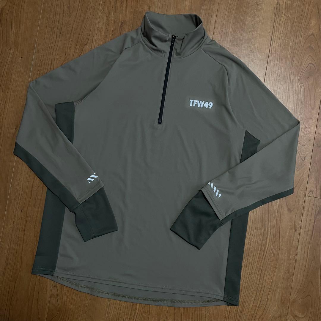 TFW49 ハーフジップ　ロングTシャツ M カーキ　ゴルフ