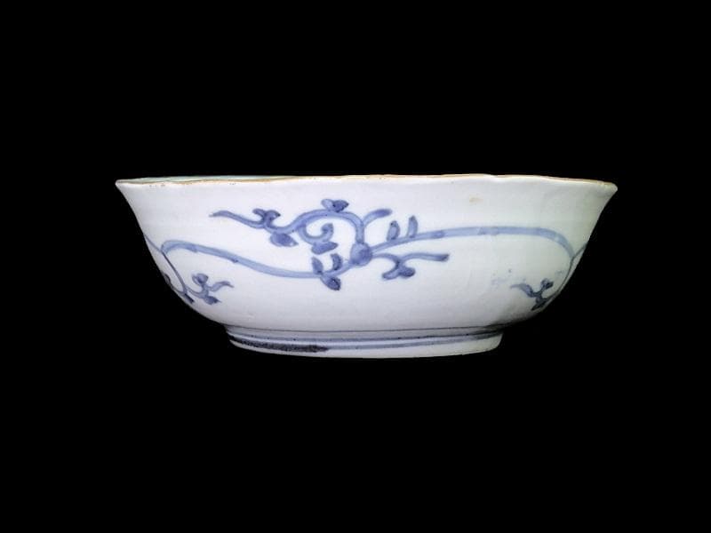 古伊万里　染錦　獅子に七宝紋の図　膾皿　２客　D797AS-fbqy