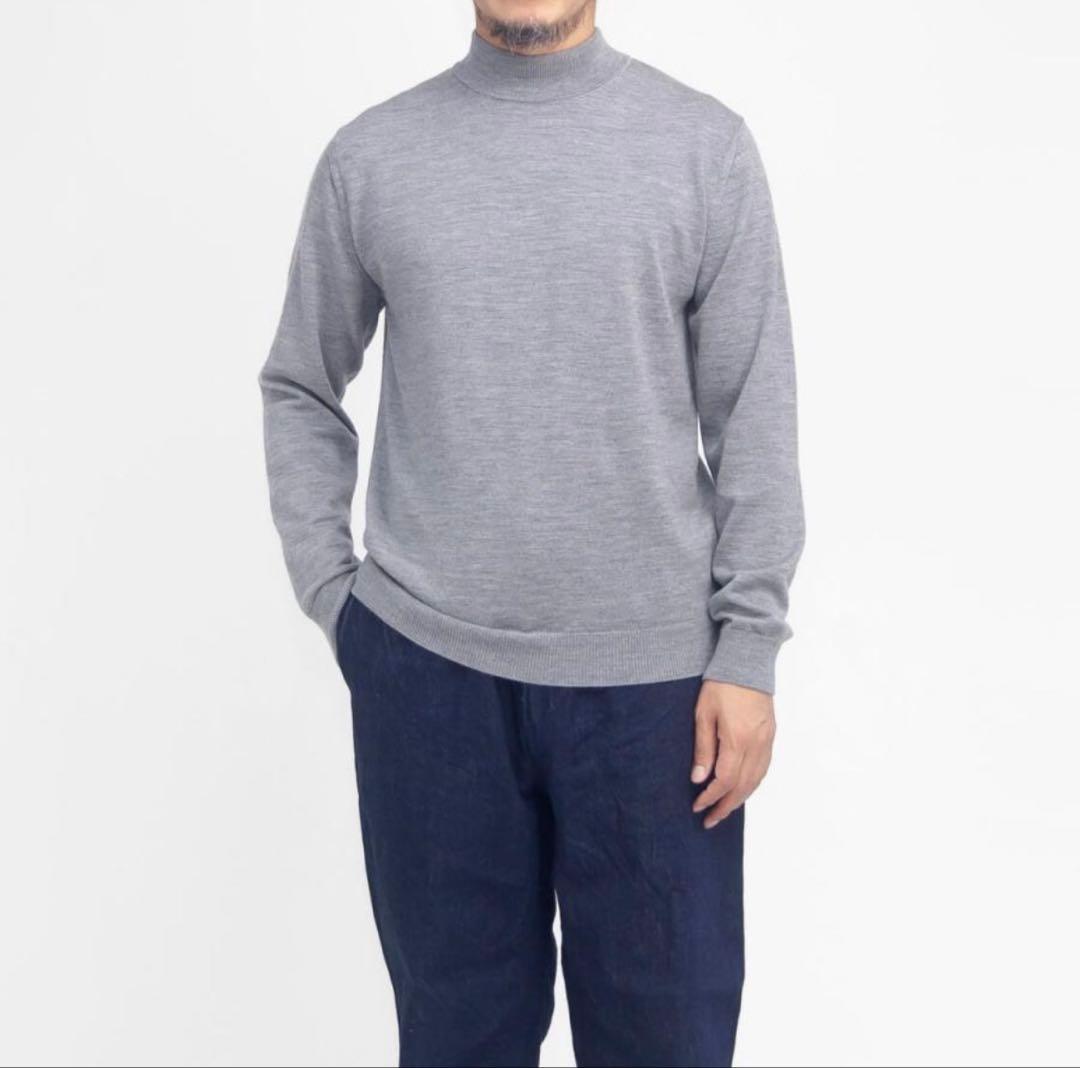 新品未使用◎MOONCASTLE メリノウール モックネックセーター M グレー