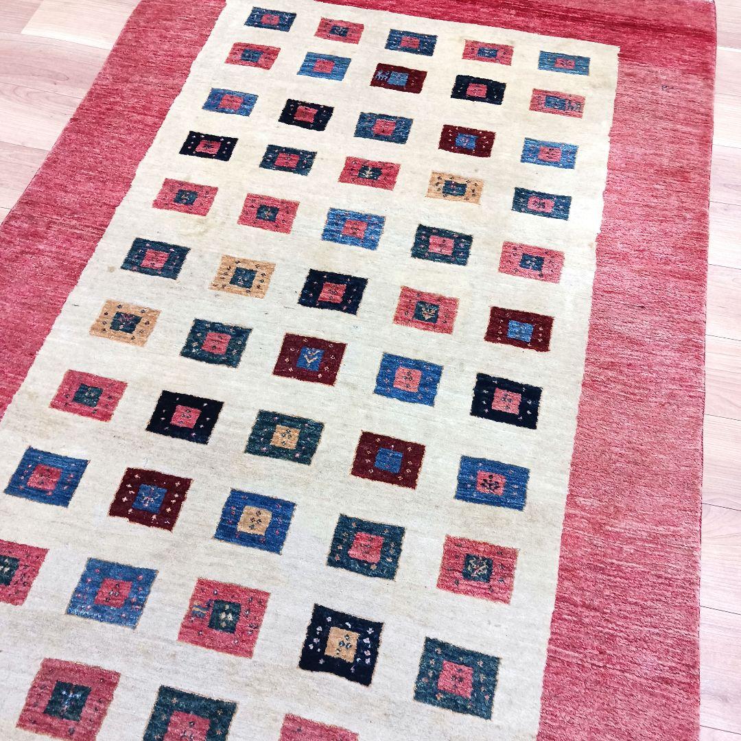 Y2953 ゾランヴァリギャッベ ウール100% 手織 ラグ 大判